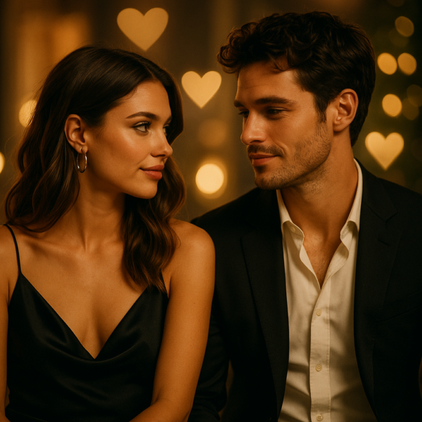 pareja joven con ambiente romantico simbolizando un nuevo amor tras experiencia intensa